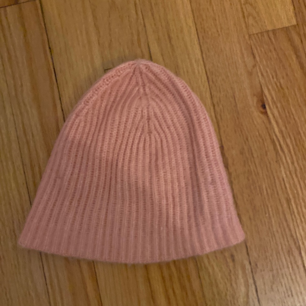 Pink knit beanie